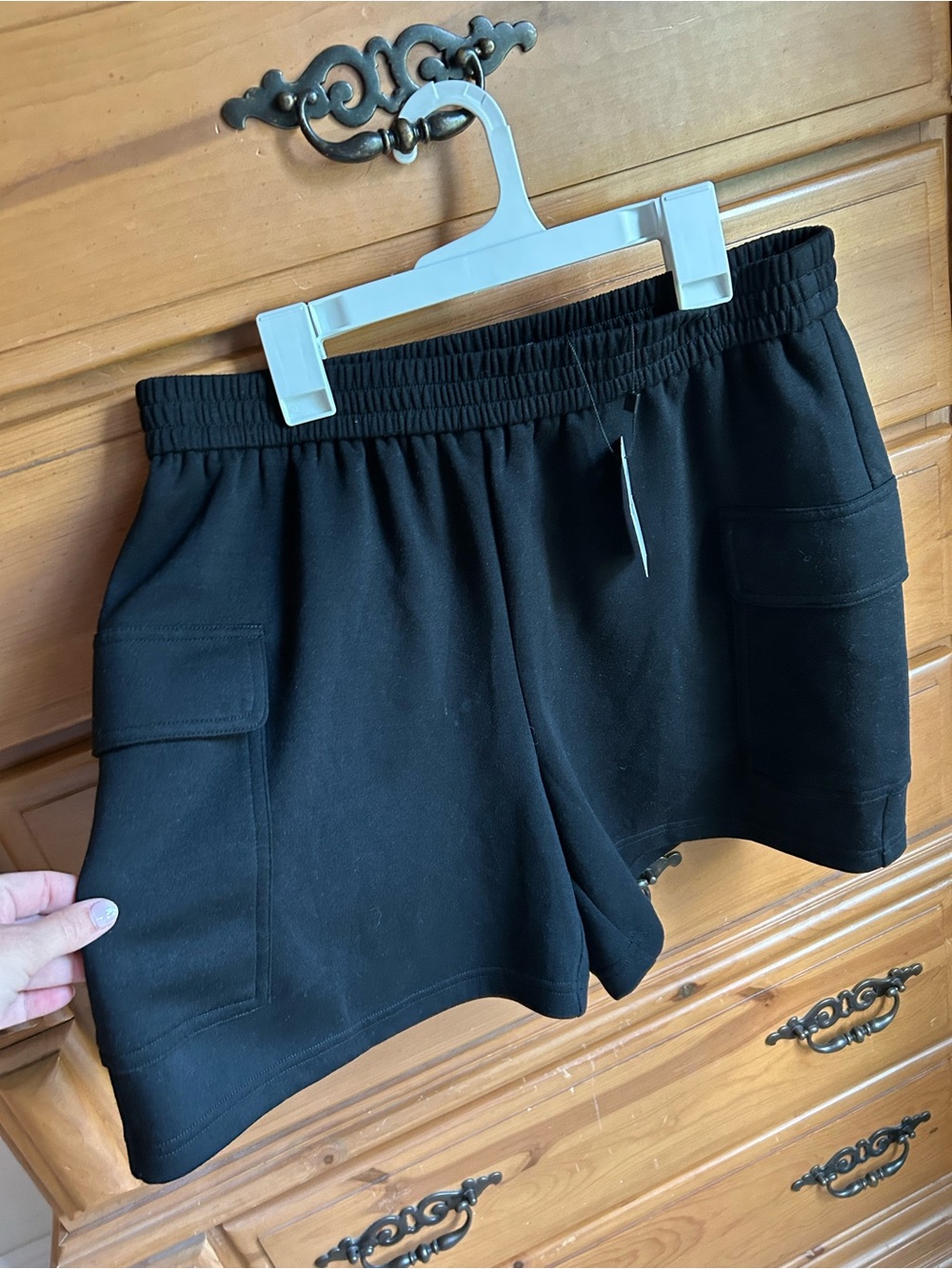 Black Women's Sweatpant Pull-On Shorts